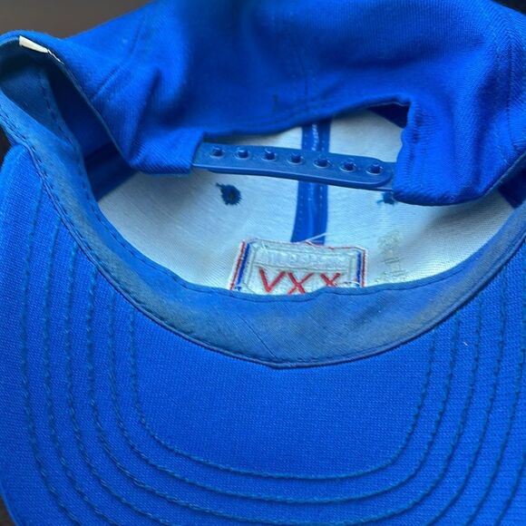 Vintage 90s 1991 Super Bowl XXV 25 NFL Snapback Hat Cap Silver Anniversary Blue - Picture 8 of 8